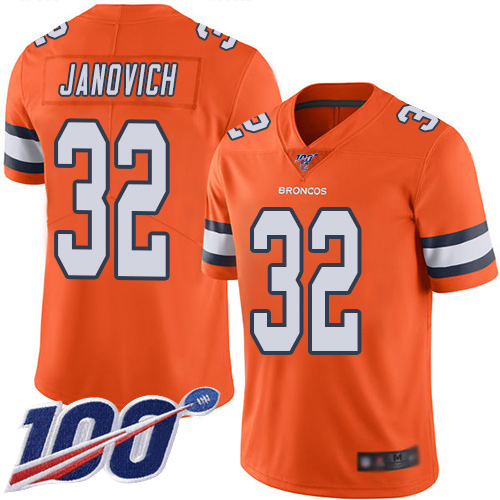 Men Denver Broncos #32 Andy Janovich Limited Orange Rush Vapor Untouchable 100th Season Football NFL Jersey->denver broncos->NFL Jersey